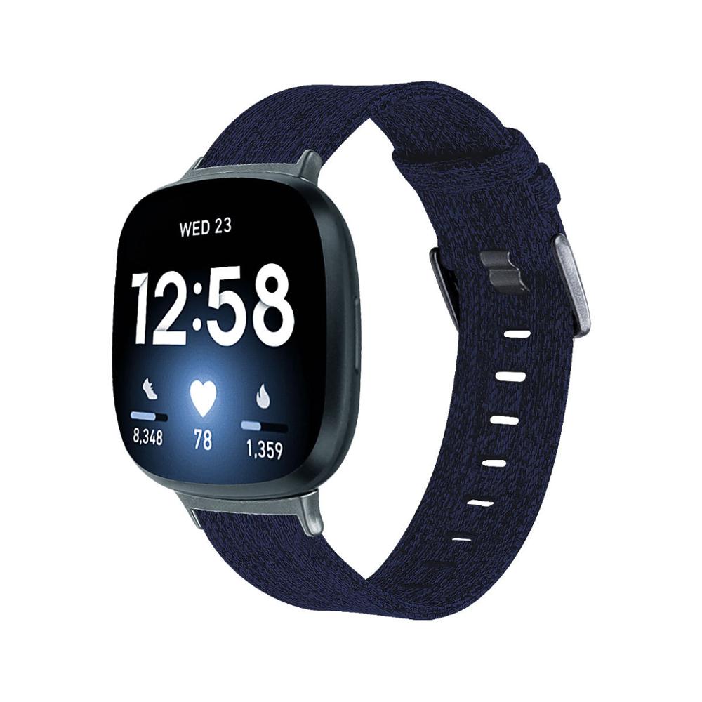 Nylon Band Voor Fitbit Versa 3 Band Canvas Nylon Armband Vrouwen Mannen Riem Voor Fitbit Versa 3/Gevoel smart Horloge