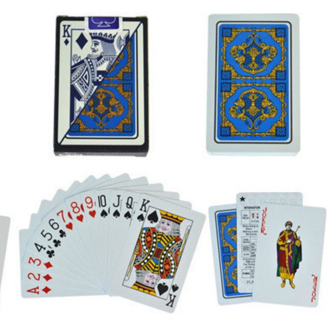 Carte da gioco in PVC impermeabile e solitario poker solitario black jack carte da gioco in plastica poker gioco da tavolo carta da gioco regalo creativo: 5639 blue pvc