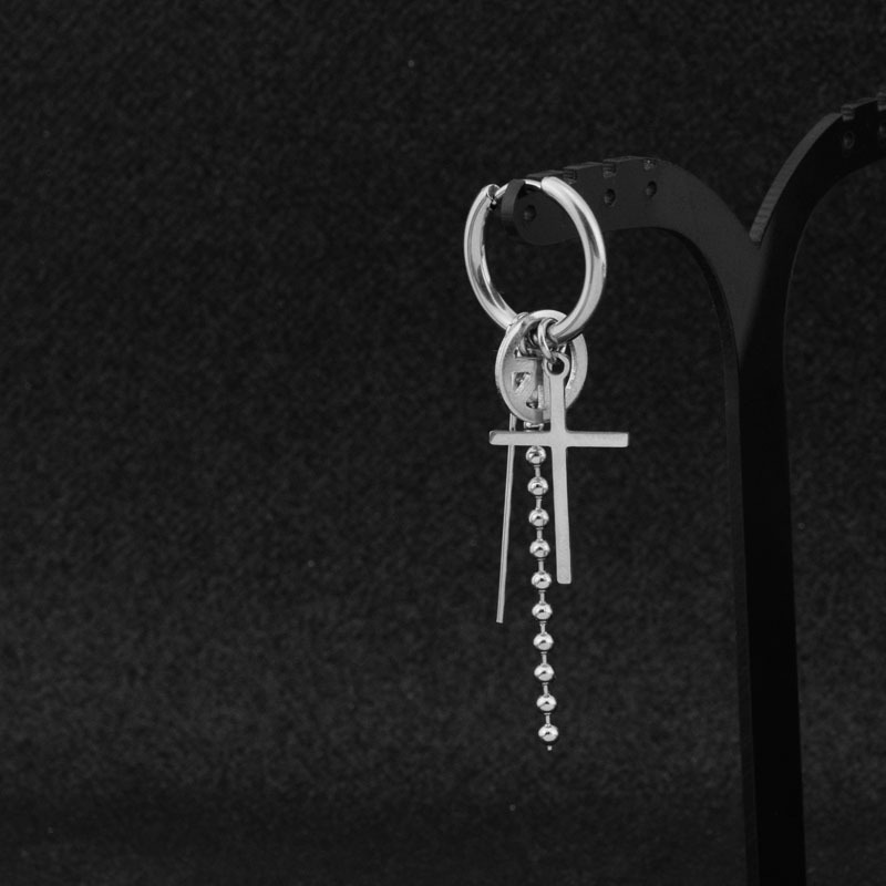 Boucles d'oreilles en acier inoxydable pour hommes/femmes, pendentif étoile lune, pompon Long, unisexe, bijoux Kpop Suga JIMIN, 1 pièce: orange