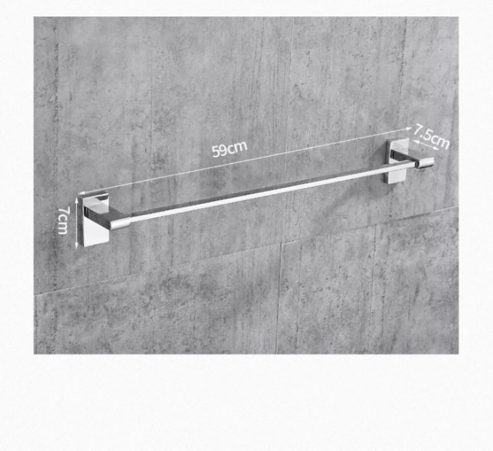 Soporte fijo de acero inoxidable para toallas de baño, barra de toallas de baño, estante de pared, colgador de toallas de un solo gancho, toalleros dobles: Single