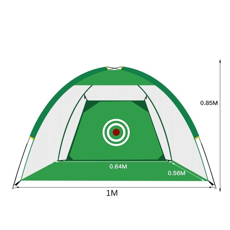 Indoor 1-3M Golf Practice Net Tent Golf Hitting Cage Garden Grassland Practice Tent Golf Training Equipment Mesh Outdoor: 1M green
