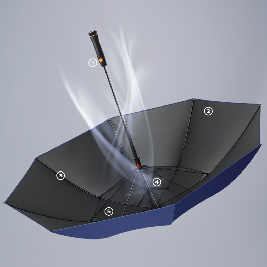 Ajoaniyauboedad Grote waaierparaplu 100% UV-blokkerende parasol Wind- en waterbestendig Lange steel 양oji UV-bescherming Strandgolfparaplu