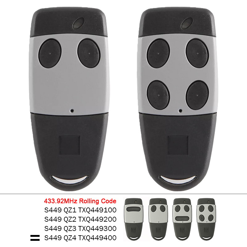 CARDIN S449 QZ4 QZ3 QZ2 QZ1 Télécommande de porte de garage 433,92MHz Télécommande de portail à code tournant Transmetteur d'ouverture de porte de garage