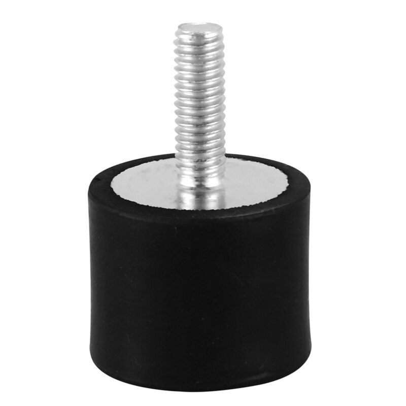 M6 udvendigt gevind 20 x 25mm enkelt-ende anti vibrations gummidæmper buffer sort