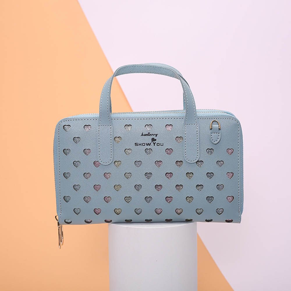 Baellerry kvinnor lång handväska clutch plånböcker special desigh vacker kvinnlig plånbok korthållare stor kapacitet: Blå 1