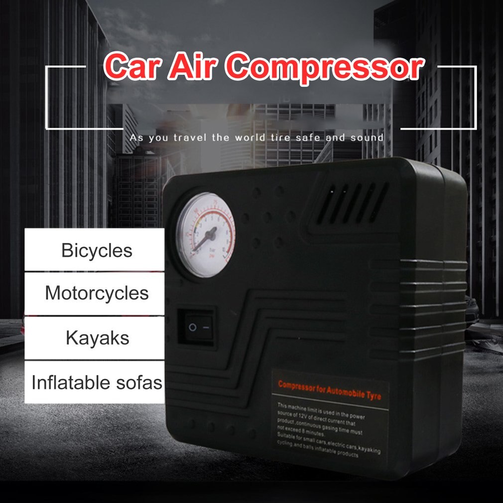 Pomp Mini Elektrische Dc 12V Auto Luchtcompressor 120 Psi Air Compressor Tire Inflator Luchtpomp Voor Auto Motorfietsen fietsen