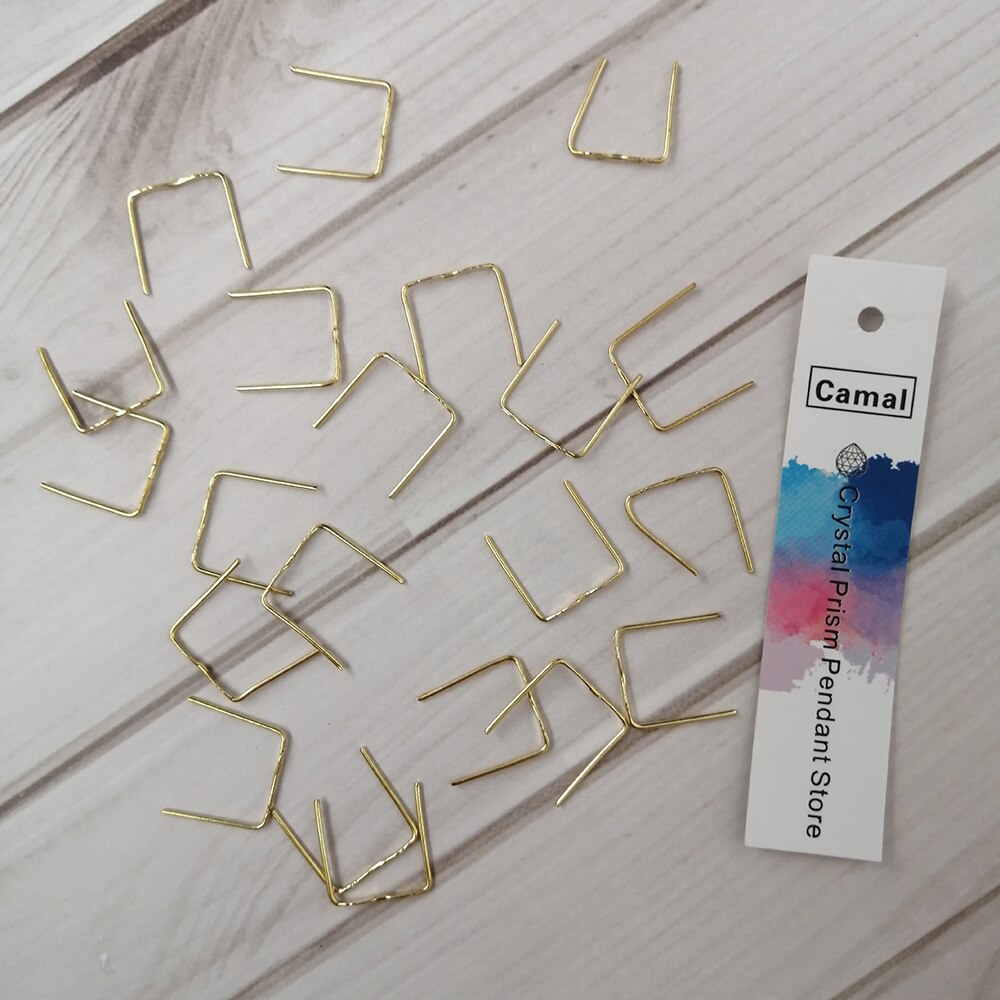 Camal 100 Pcs 12 Mm Dubbele ** Vormige Goud Kleur Pin Connector Voor Crystal Prisma Kraal Kroonluchter Hanglamp Opknoping onderdelen