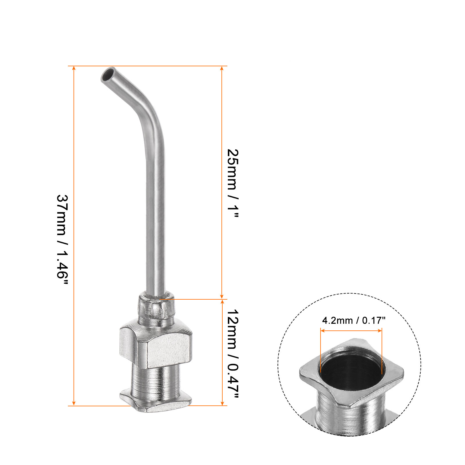 12 Uds agujas dispensadoras 14G 15G 16G 17G 18G 19G 20G 22G 24G 25G 26G 28G 30G 32G 34G 1 "aguas dobladas de punta roma con Luer Lock