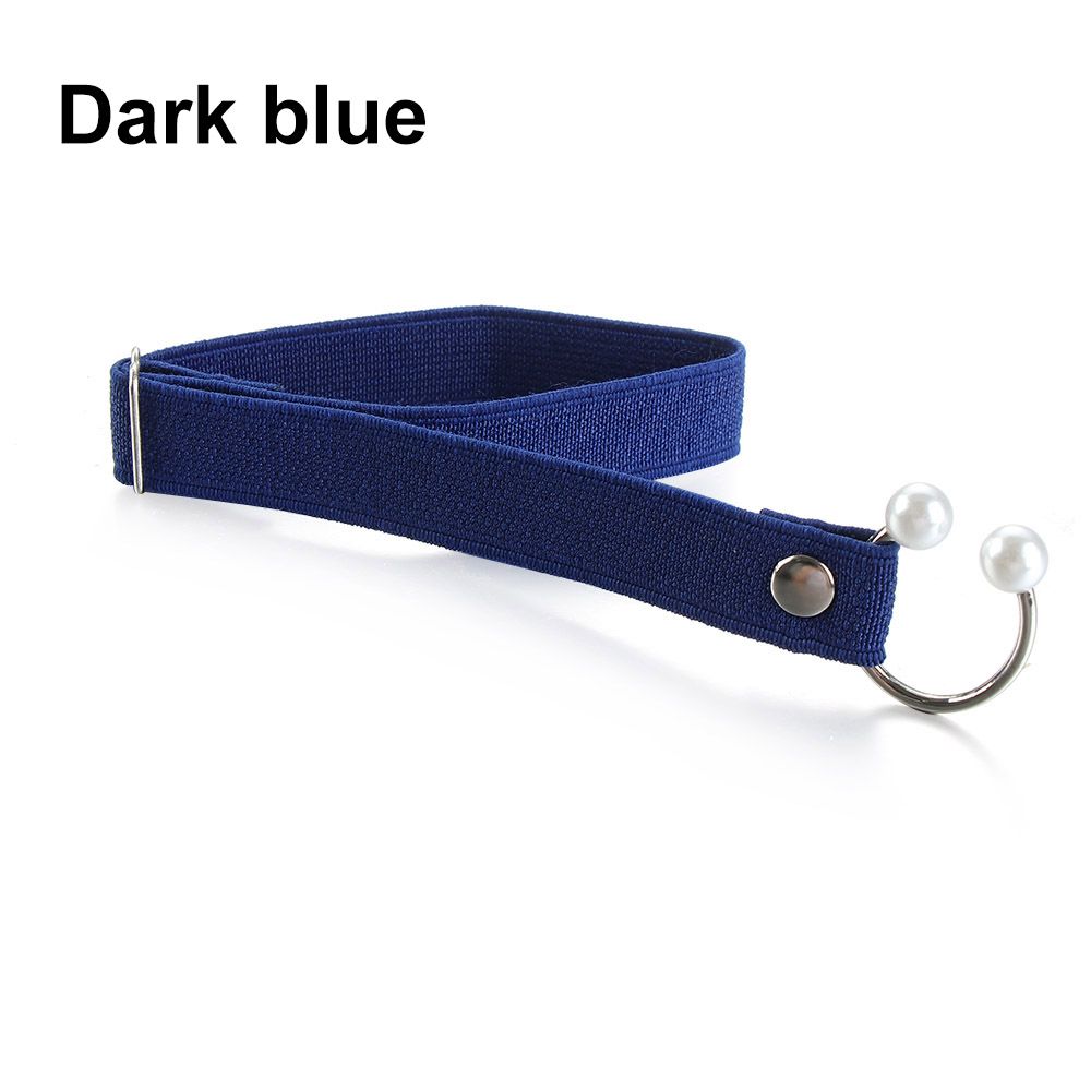 Correa elástica para zapatos de tacón alto para mujer, correa ajustable con perlas en forma de U, cordón elástico anticaída, accesorios para zapatos, 1 par: dark blue