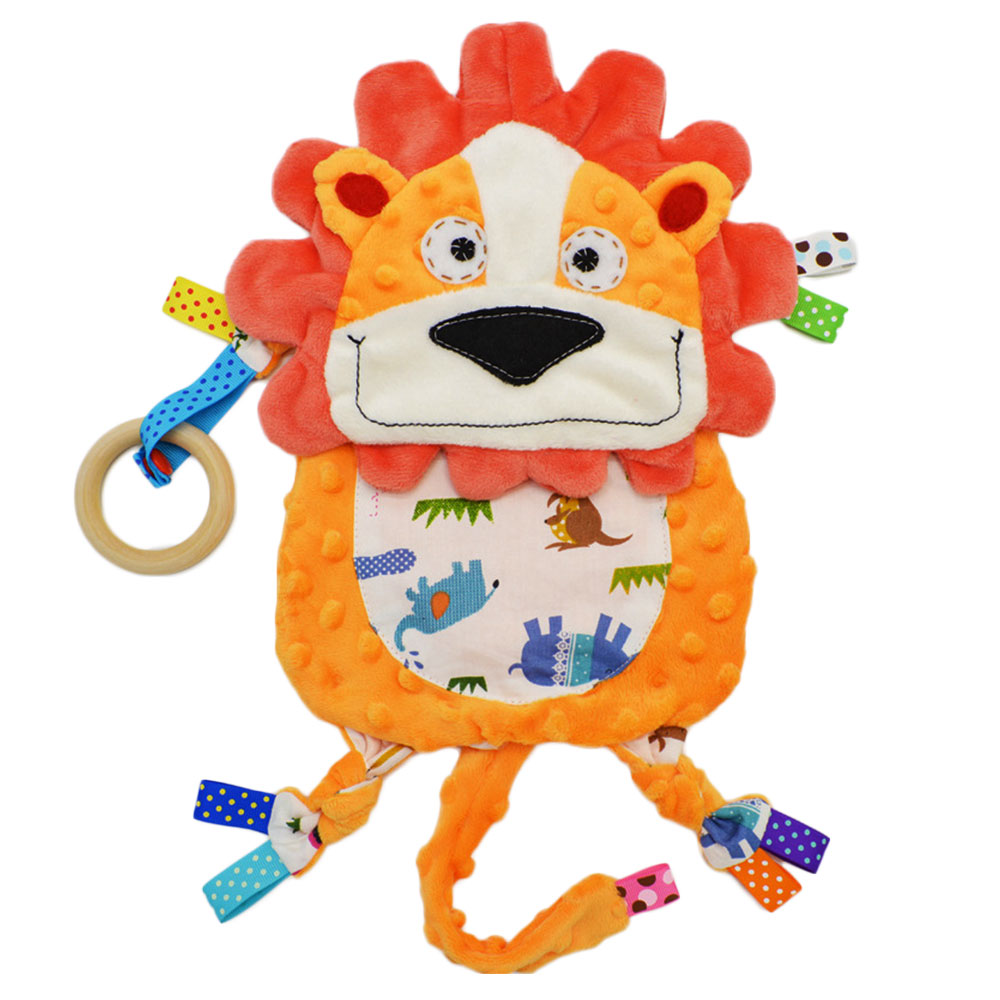 Baby Plüsch Spielzeug Puppe Beschwichtigen Handtuch Weichen Rinder Schwein Löwe Elefant Tier Spielzeug Säuglingsmarionettenpuppen Mit Gummi Ring Kinder Junge mädchen neue