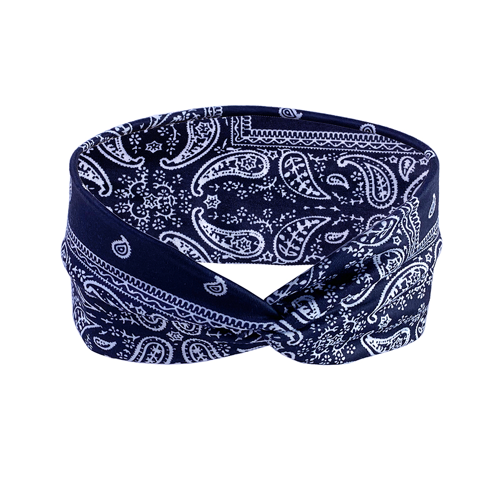 Fasce per la testa fascia per capelli con elasticità incrociata Bandana Stampa Avvolgente per la testa fascia sportiva di bellezza: giallo