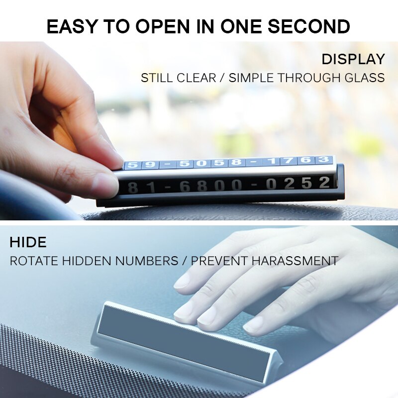 Auto lichtgevende telefoonnummer plaat stickers nachtlampje stijl tijdelijke kaart plaat telefoonnummer kaart parkeerkaart