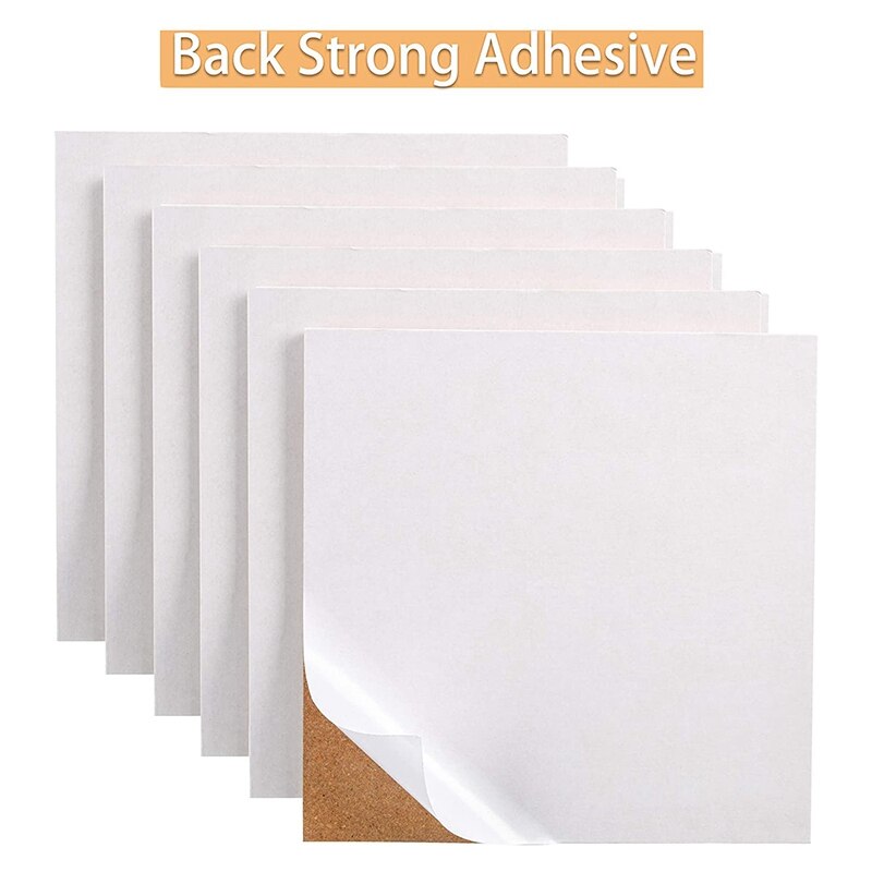 Tablero de corcho cuadrado grueso, 6 piezas de tablero de corcho, 50 piezas, Mini pared promocional, autoadhesivo, azulejos de pared