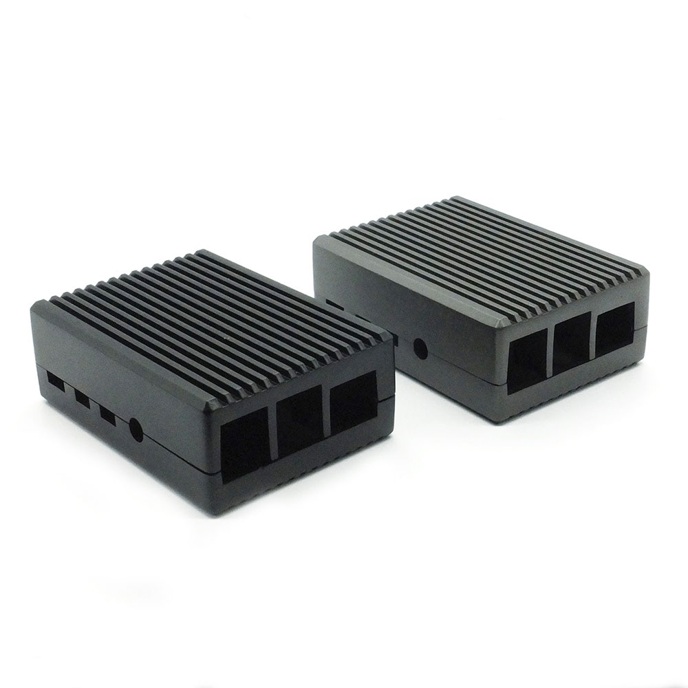 Raspberry Pi 4 Model B Black Dark Gray Aluminum Alloy Case Passive Cooling Shell Metal Enclosure Heat Dissipation for Pi 4