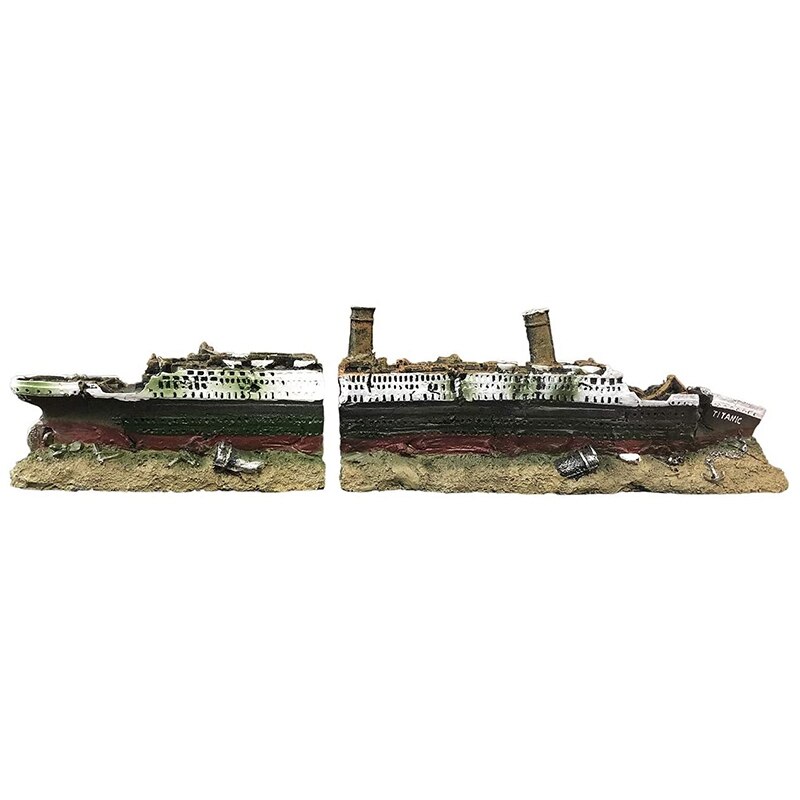 Aquarium Decorations-Resin Ship Decorations, Sunken Ship Decorations, Aquarium Environmental Protection Decorations