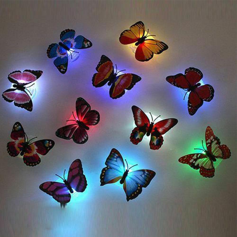 LED 3D Schmetterling Zauberstab Aufkleber Nacht Licht Lampe glühend Party Haus Zauberstab Aufkleber Startseite Decals Dekor Schreibtisch Zauberstab Dekoration G4Y7