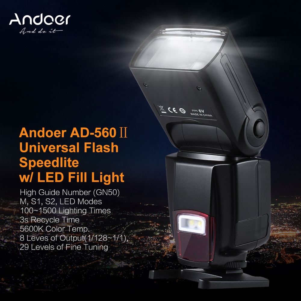 Andoer AD-560II Pro Flash Camera Dslr Flash Speedlite Speed Licht Voor Canon Nikon Olympus Pentax Dslr Camera Flash Studio