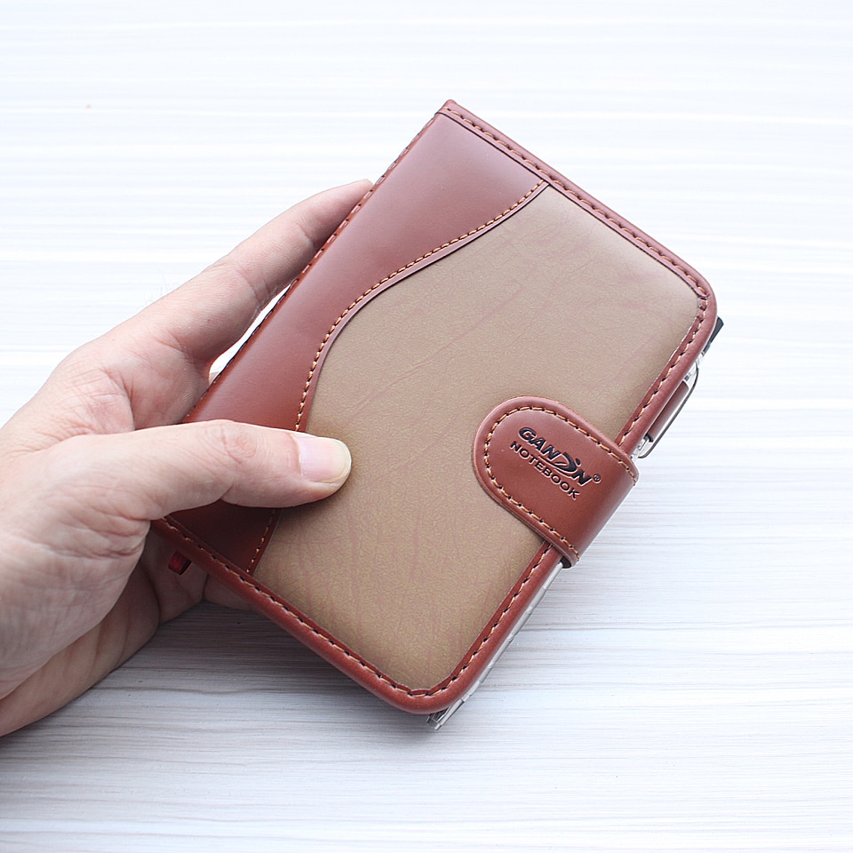 A6 Kleine Business Notebook Retro-Stijl Lederen Notebook Kantoor Leren Notepad Wordt Geleverd Met Een Bal Pen Planner Voor Briefpapier