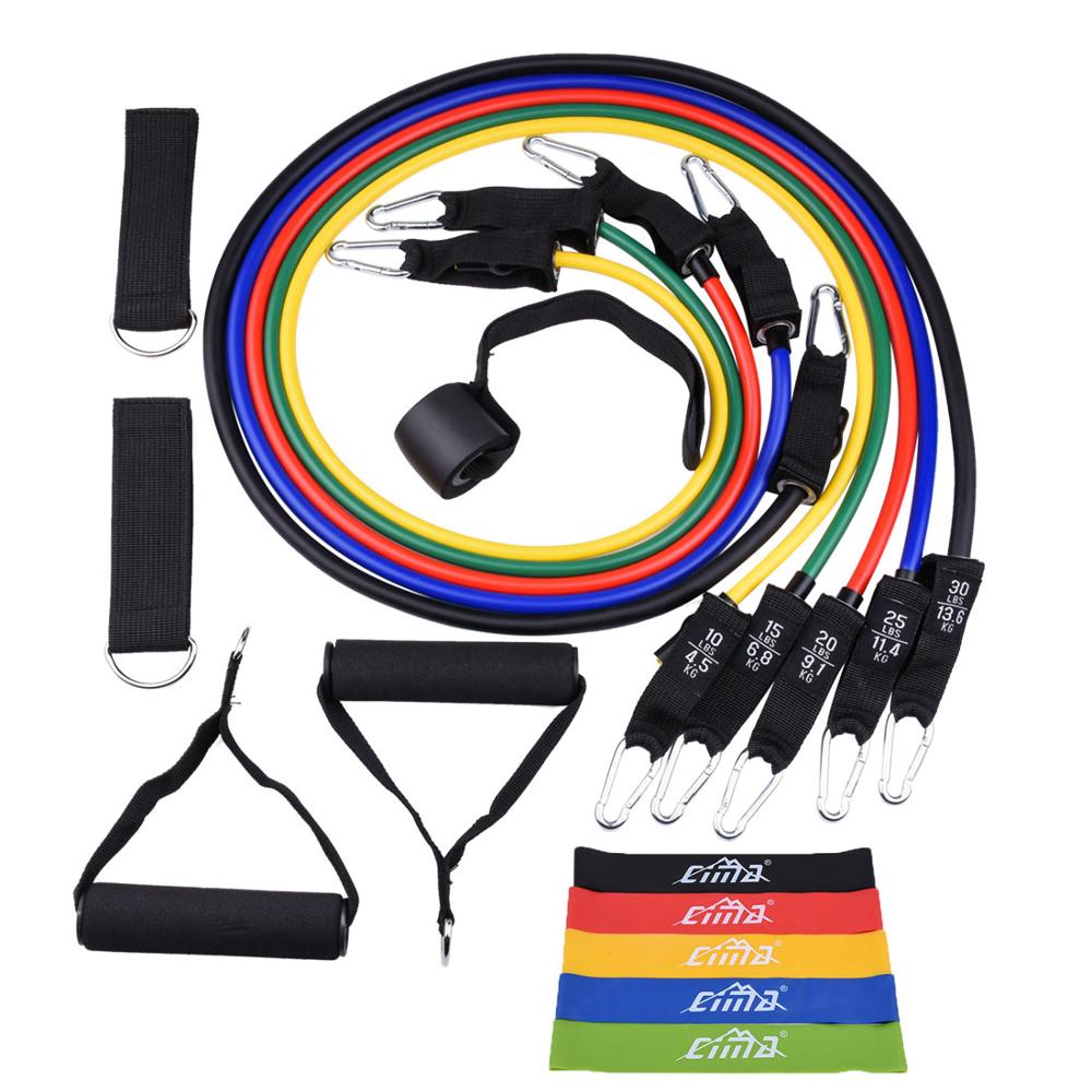 Juego de bandas de resistencia para ejercicio muscular, cuerdas de tracción elásticas para entrenamiento, terapia física, gimnasio en casa, entrenamiento de fuerza: 10-30LB (B)