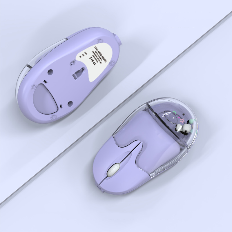 Mouse wireless dual-mode Mouse cablato Mause Design creativo Bambola galleggiante Pulsante muto ricaricabile Bellissimi mouse Uso ufficio Ergonomia: OSCURITÀ