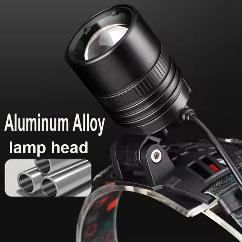 Potente faro LED de aleación de aluminio, faro delantero LED de 3 modos, linterna frontal impermeable para exteriores