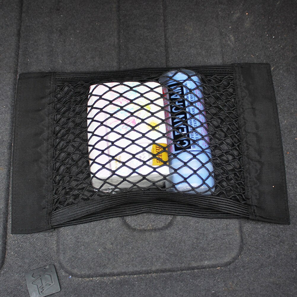 35cm 40cm 60cm 80cm auto achterbank opbergtas mesh auto organizer dubbeldekker elastisch koord net sticker zak tas