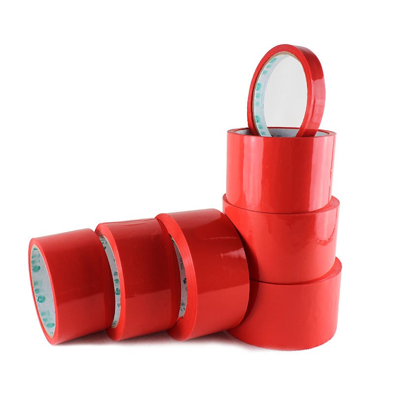 Red Plastic Packaging Tape BOPP Tapes Transparent Adhesive Tape Logistics Express Sealing Tape 11 Sizes