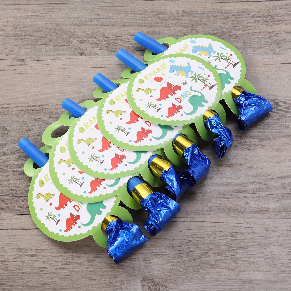 Silbato soplado desechable, suministros para de cumpleaños, boda, 6 piezas