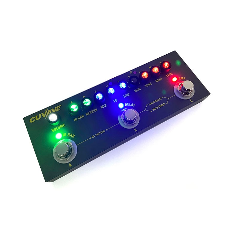 Cuvave recarregável multi efeitos pedal atraso chorus phaser reverb efeito pedal guitarra acessórios cubo bebê pedal