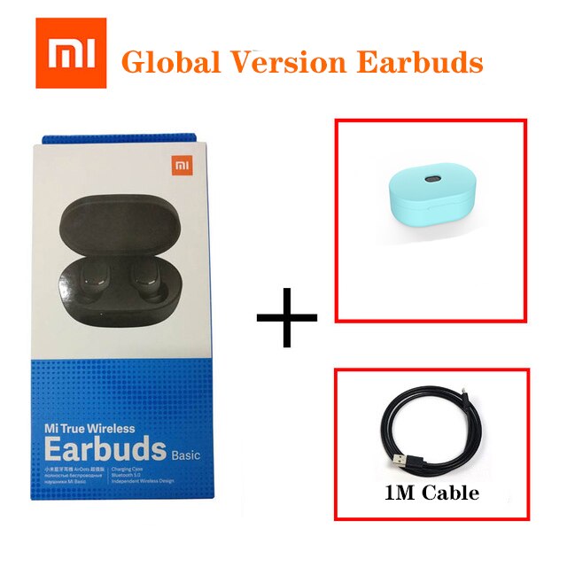 Xiaomi Redmi Airdots Earbuds basic Global Version 5.0 TWS Mi True Wireless Bluetooth Earphone AI Control Gaming sports Headset: Navy Blue