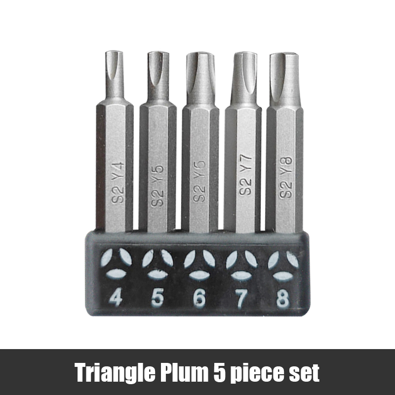 4/7/13 Stuks Speciale Vormige Schroevendraaier Set 50 Mm U-vormige Y-Type Driehoek Innerlijke kruis Drie Punten Schroevendraaier Bit Boor Onderdelen Tool: Goud