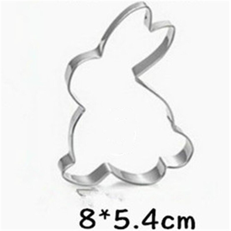 9 Vormen Konijn Roestvrij Stalen Mal Pasen Ei Keuken Accessoires 3D Cookie Cutter Diy Bakken Decor Pastry Modelling Gereedschap: 9-Rabbit