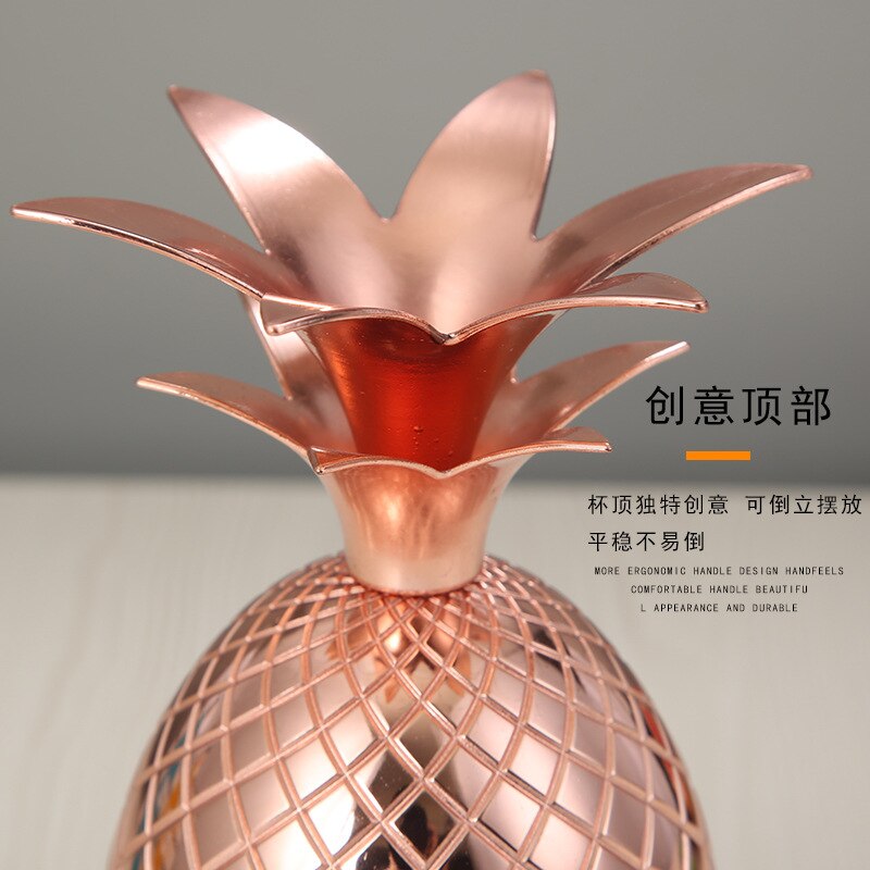 Verre à cocktail ananas en acier inoxydable de 500ml, verre à vin en métal, tasse de mule de moscou, verre à cocktail moléculaire spécial et bar