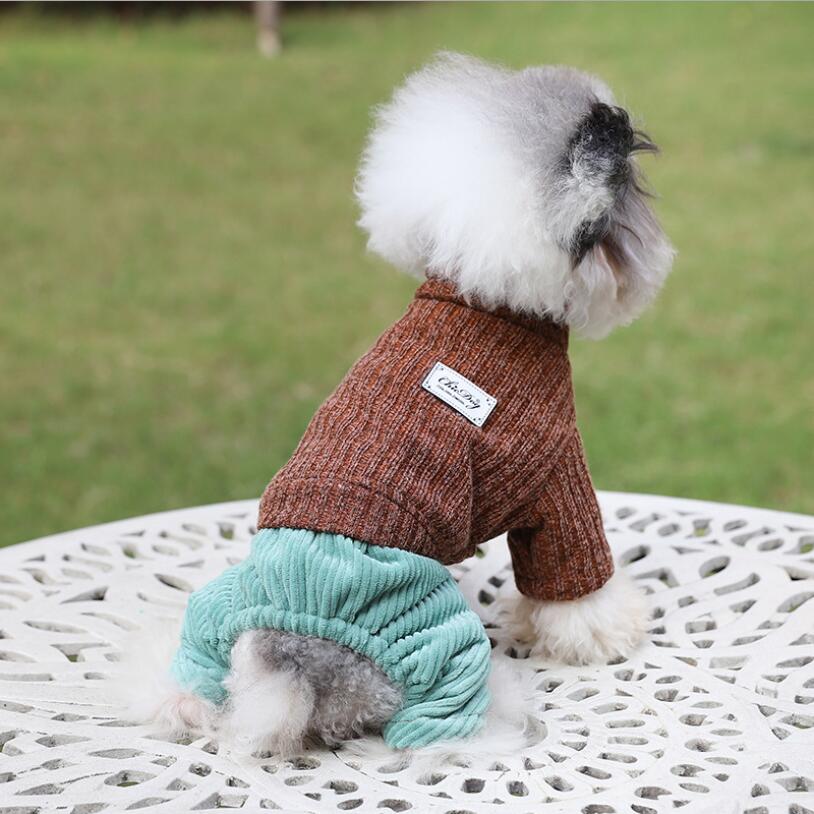 Overall för hundar tröja topp varm hund outfit teddy chihuahua manchester byxor hundkläder 3 färger xs sml  xl 2xl