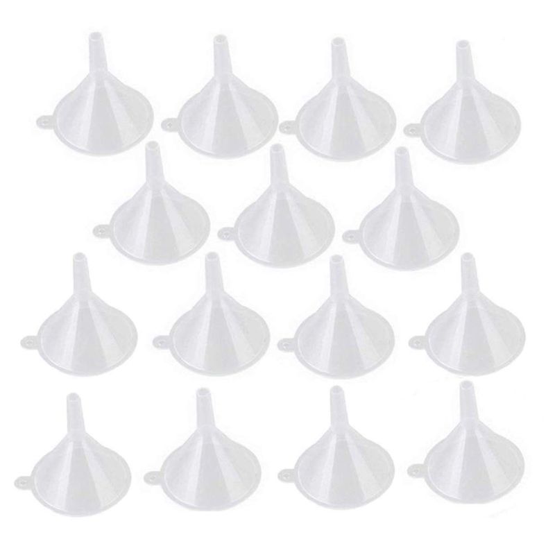 100 Pcs Mini Trechter, Clear Plastic Trechters Multifunctionele Trechters Voor Parfum Geur Etherische Oliën, lab Flessen, Zand