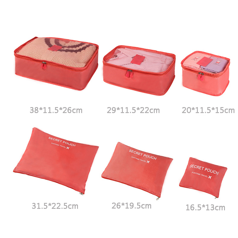6 teile/satz Reise Veranstalter Lagerung Taschen Tragbare Gepäck Organizer Kleidung Ordentlich Beutel Koffer Verpackung Würfel fallen