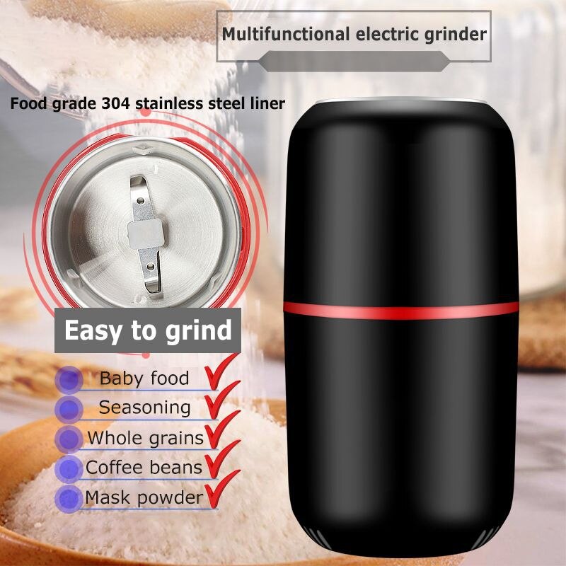 Coffee Grinder Electric Mini Coffee Bean Nut Grinder Soybeans Electric Mini Bean Multifunctional Home Coffe Machine Kitchen Tool