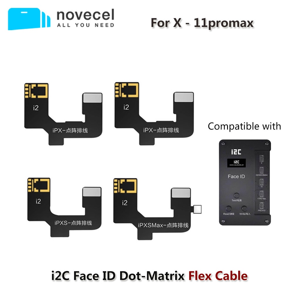 Ansigt id dot matrix kabler til iphone x  xs 11 pro max ipad  a12 arbejde til  i2c v8 ansigt gitter reparation værktøj materialer udskiftning