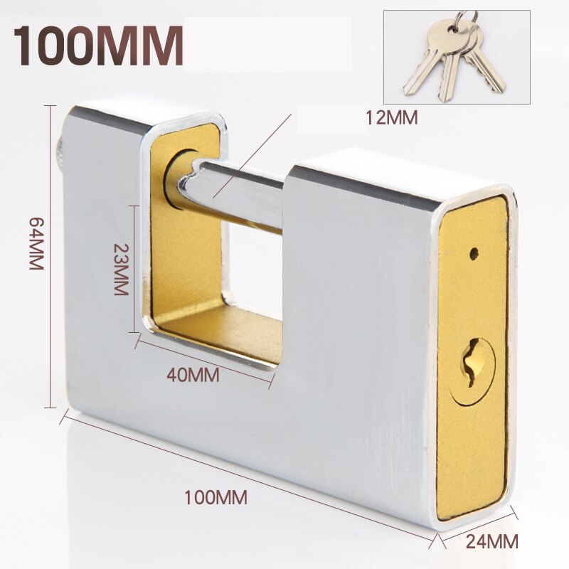1Pcs Marble Texture Rectangular Horizontal Opening Lock Anti-theft Padlock Stainless Steel Burglar Padlock Security Safety Lock