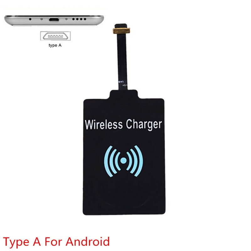 Qi Wireless Charger Receiver For iPhone7 6 6s 5s 7 Plus Universal Wireless Charging Receiver Module For Type-C Micro USB Phone