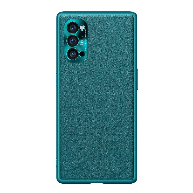 Case For OPPO Reno 4 Pro 5G Luxury PU leather Cases Hard Shockproof Back Cover For OPPO Reno4 Pro Original Skin Hull Coque: Reno 4 Pro 5G / Green