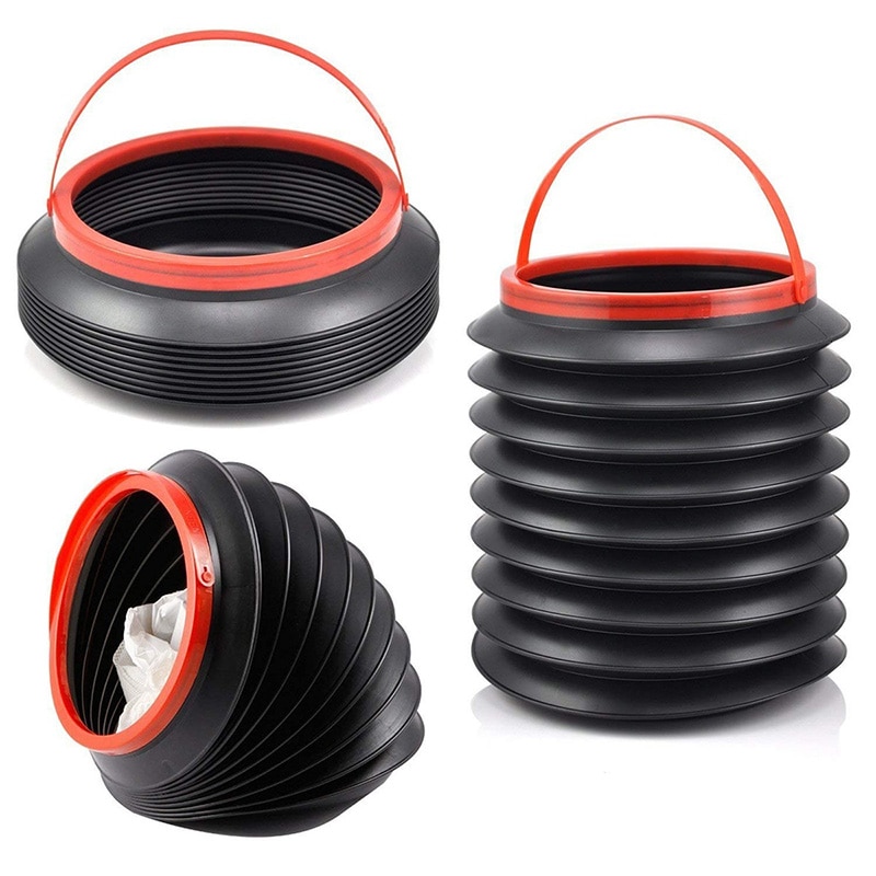 Bil søppelbøtte multifunksjonell uttrekkbar oppbevaringsbøtte bærbar utendørs fiskebøtte vannbøtte sammenleggbar søppelkasse