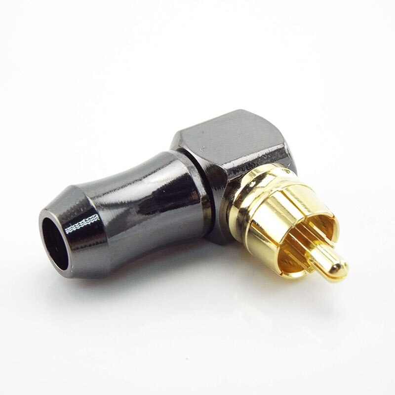 90- grad-rca-stecker-anschlusskabel, vergoldete kontakte für 6.2mm lautsprecherkabel, rechtwinkliger l-förmiger audioadapter: 1pc