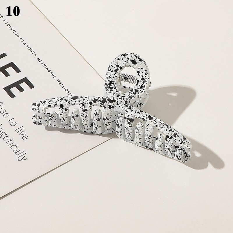 Melk Koe Kleur Geometrische Grote Haar Klauwen Vrouwen Meisjes Vintage Hollow Acryl Haarspelden Acetaat Haar Clips Krab Haar Accessoires: 10