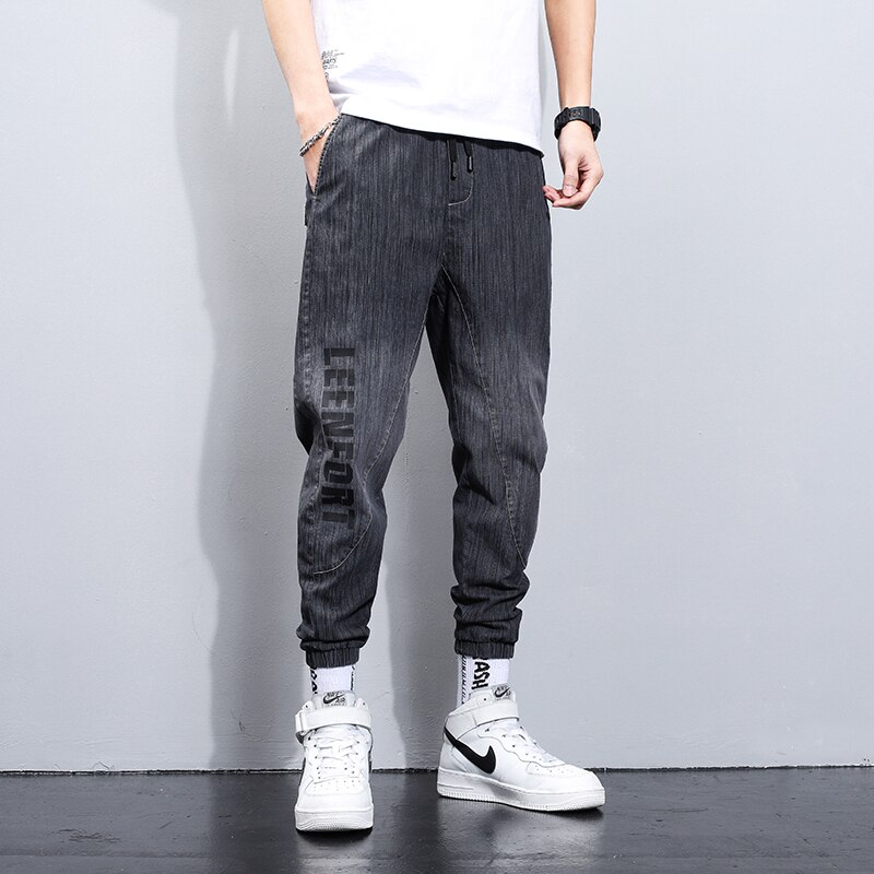 Summer Men Cargo Harlan Pants Imitate Jeans Men's Streetwear Harajuku Style Casual Cotton Pants Hip Hop Trousers Male