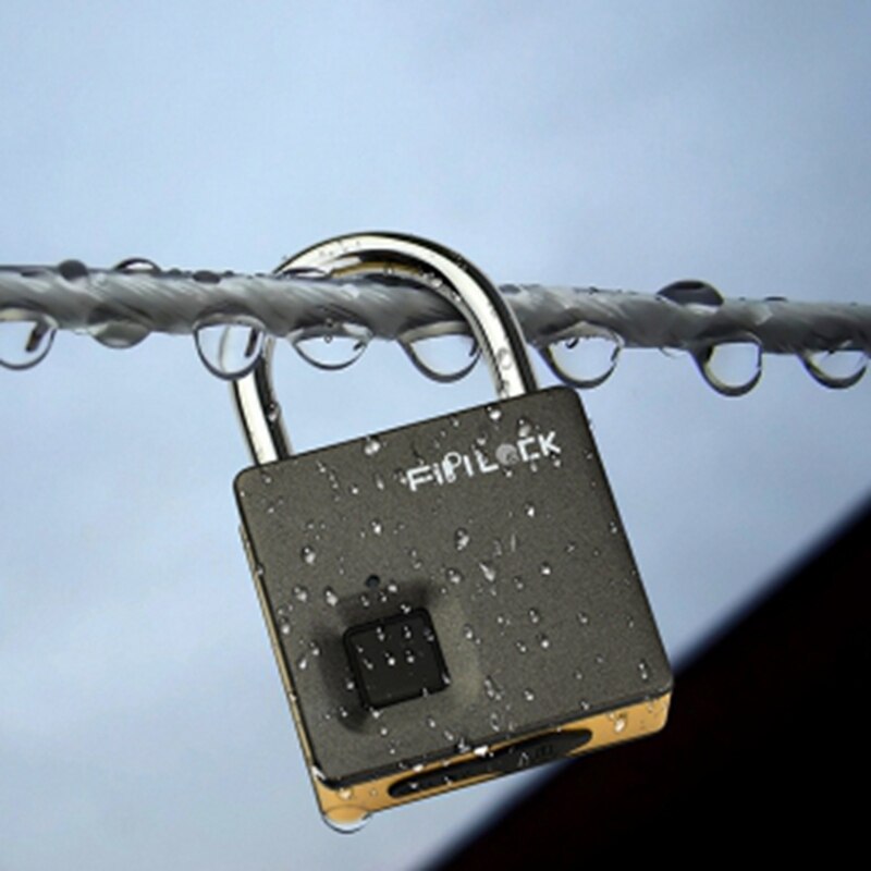 Fipilock smart lock nøglefri fingeraftrykslås  ip65 vandtæt tyverisikring sikkerhed hængelås dør bagage sag lås med nøgle og kabel