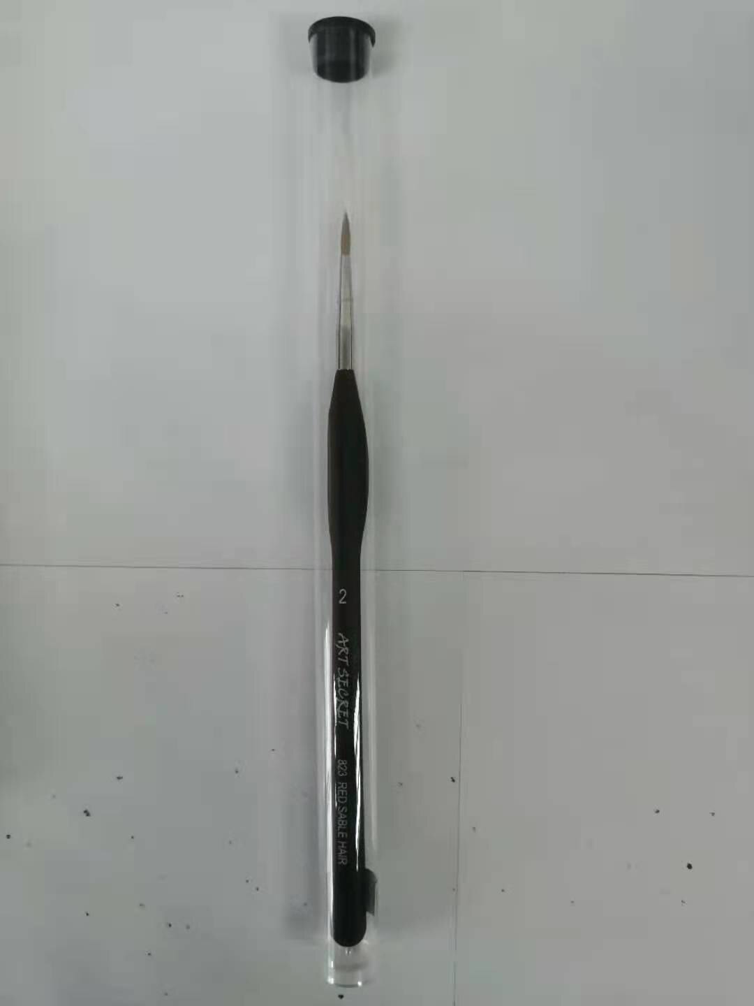 ArtSecret di alta qualità nuovo arrivo 823 capelli di zibellino rosso pennello per pittura ad acquerello manico in plastica nera penna per artista d'arte per disegno: Borgogna