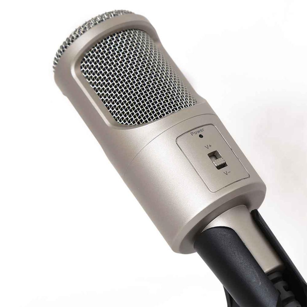 SF-960 Condenser Microphone, 3.5mmUSB Interface Computer Game Singing, Computer Microphone, Computer USB Wired Microphone (Gold)