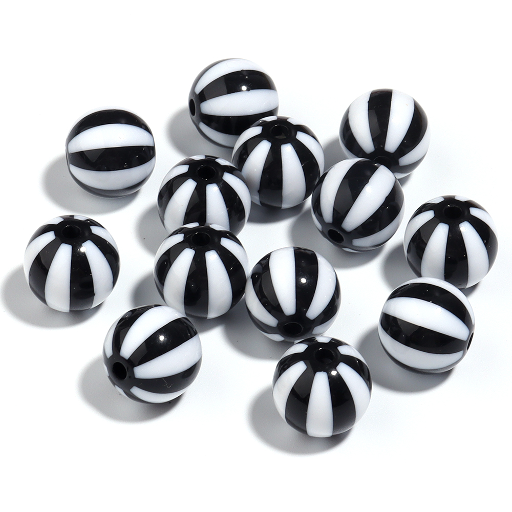 12mm 16mm 20mm akryl runde perler farvede stribede løse spacerperler til gør-det-selv håndlavede charms armbånd øreringe smykker fremstilling: Grøn / 2mm