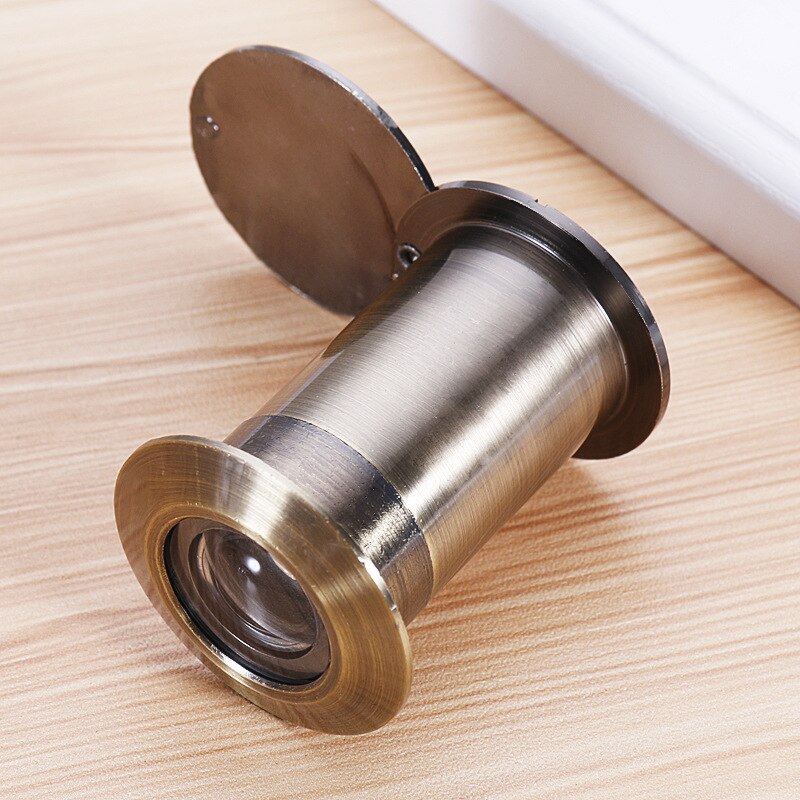 Espejo antirrobo para puerta ojo de gato, Lente de Cristal de alta definición, gran angular de 200 grados, antimanipulación y antirotación para hoteles: Green bronze 26MM